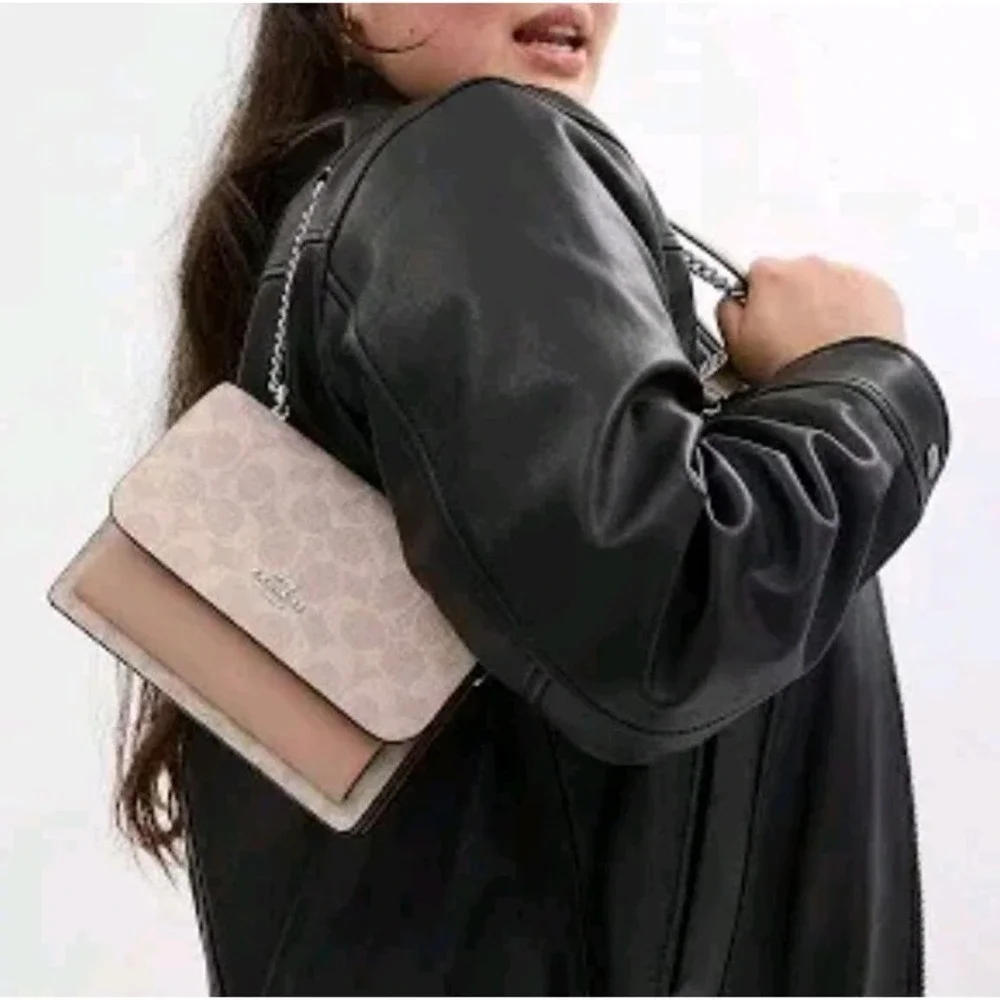 COACH KLARE Mini Crossbody Bag In Signature Canvas Sand/Taupe